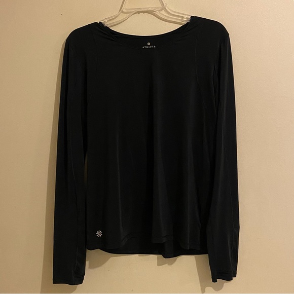 Athleta Tops - ATHLETA Open Back Flexlight Twist Black Long Sleeve Athle Shirt Size L Boho